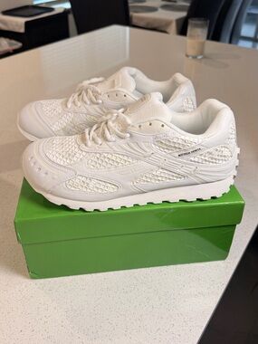 Bottega Veneta White Kids Sneakers Mesh Athletic Shoes